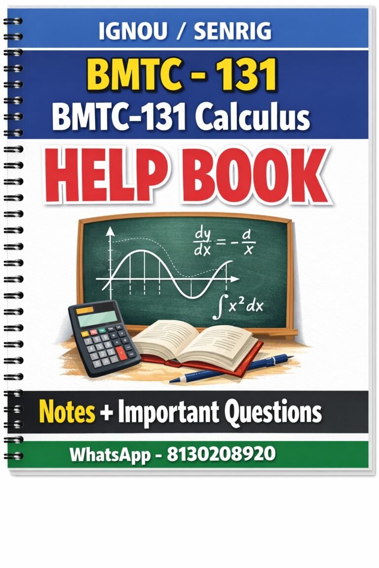 IGNOU BMTC-131 Help Book PDF Download In English At shop.senrig.in