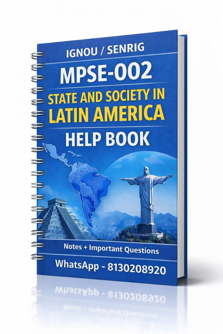 MPSE 002 State and Society in Latin America Help Book Download