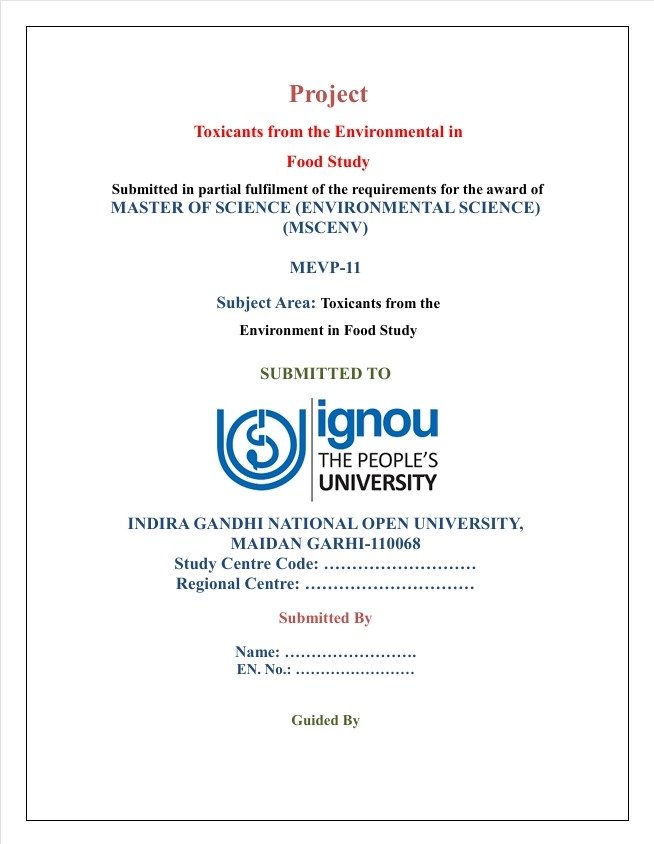 ✅ Buy IGNOU MEVP 011 Toxicants from the Environmental in Food Study Project Report PDF – 100% Approved & Plagiarism-Free ✅ Buy IGNOU MEVP 011 Toxicants from the Environmental in Food Study Project Report PDF – 100% Approved & Plagiarism-Free