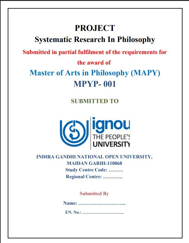 ✅ Buy IGNOU MPYP 001 Systematic Research Project Hardcopy