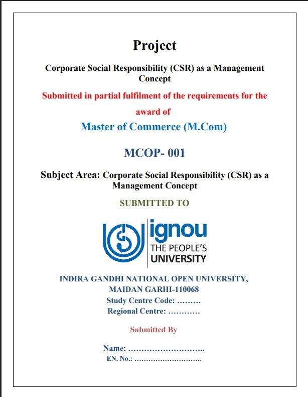 ✅MCOP-001 Corporate Social Responsibility Project Hardcopy