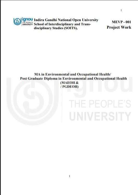 ✅ Buy IGNOU (MAEOH & / PGDEOH) MEVP-001 Project Report PDF