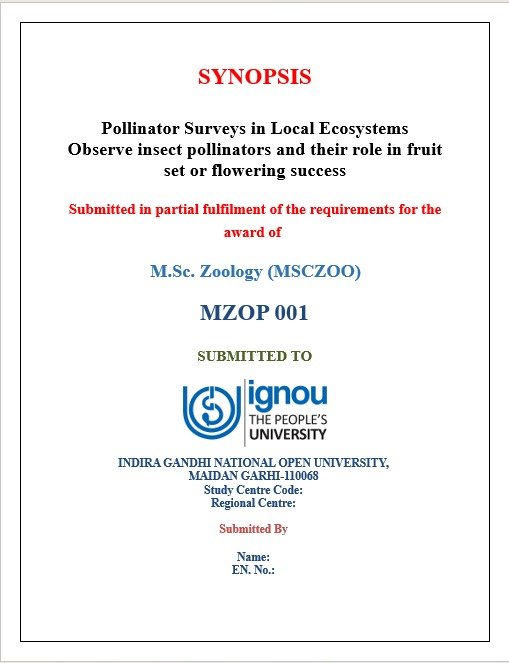 ✅Buy IGNOU MZOP-001 Pollinator Surveys Synopsis PDF