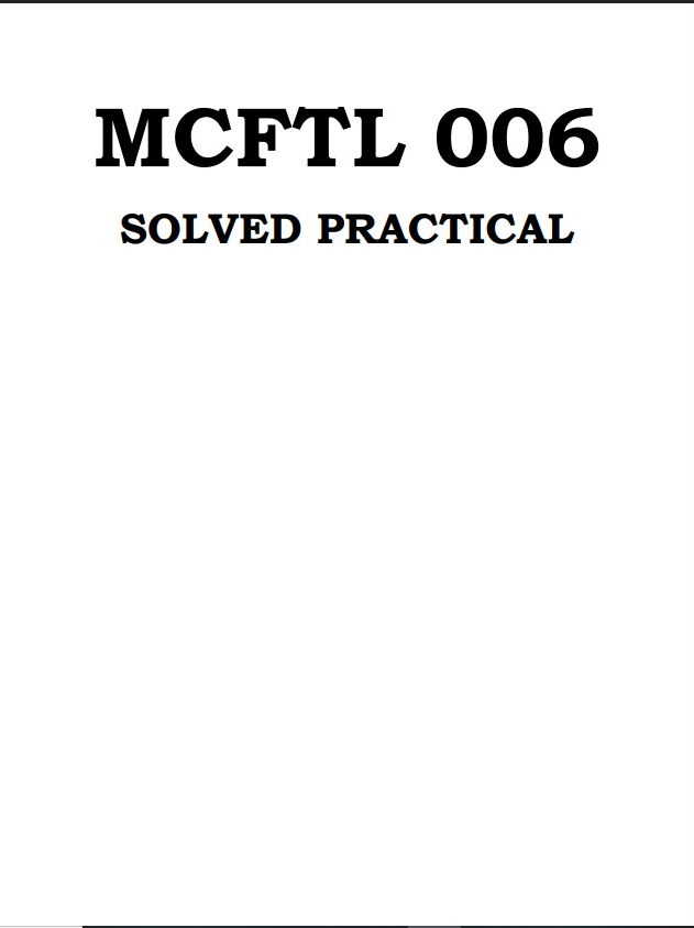 Buy MCFTL-006 Practical Pdf (Soft Copy) Download