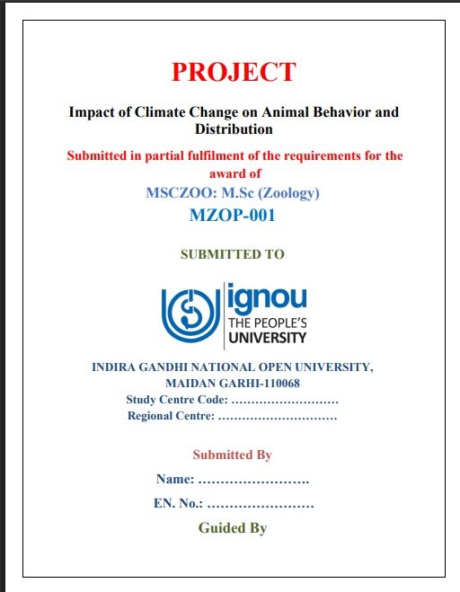 ✅Buy IGNOU MZOP-001 Impact of Climate Change Project PDF
