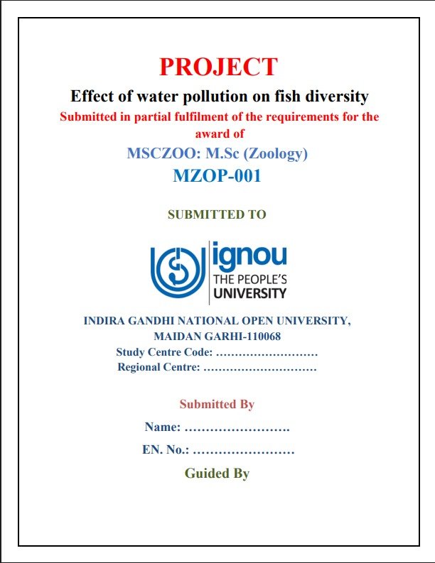 ✅Buy MESP-001 Effect Of Water Pollution Project Hardcopy