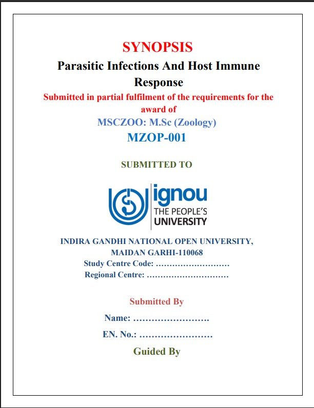 ✅Buy IGNOU MZOP-001 Parasitic Infections Synopsis PDF