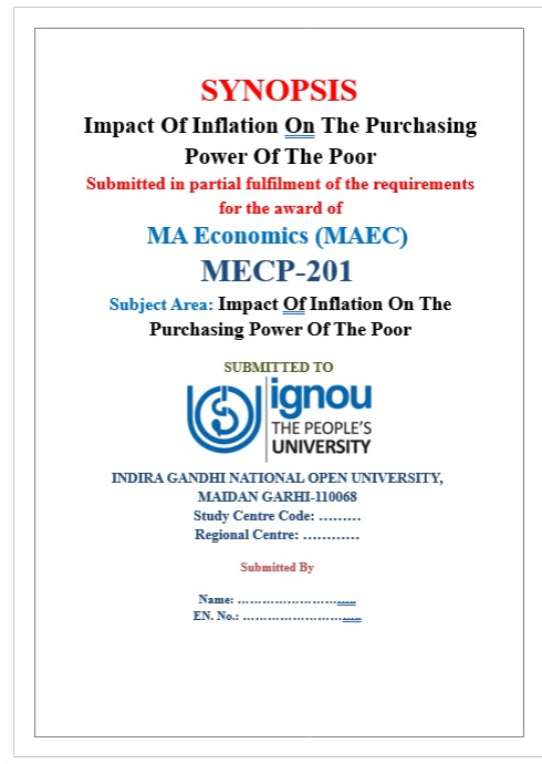 ✅ Buy IGNOU MECP-201 Impact Of Inflation Synopsis PDF