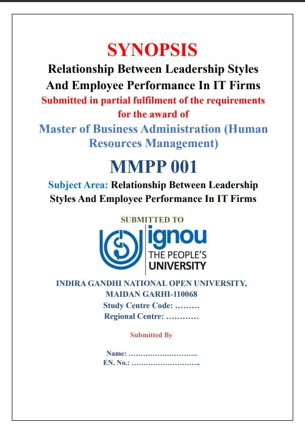✅ MMPP-001 Relationship Between Leadership Synopsis PDF