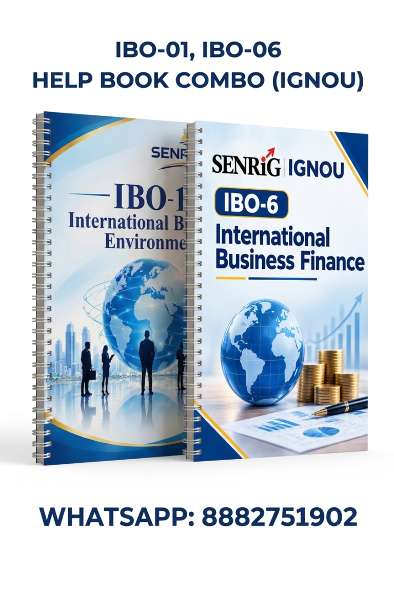 IGNOU M.Com 4th Sem Combo help Books | IBO-1 & IBO-6
