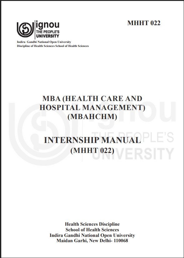 IGNOU MHHT 022 Internship (Hard Copy) Ready To Submit